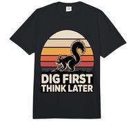 Dig First Think Later Funny Squirrel Retro Comfort Colors Adult Heavyweight T-Shirt