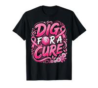Dig for A Cure Cancer Awareness Pink Ribbon Volleyball T-Shirt