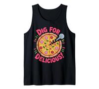 Dig for Delicious Pizza Design - Cartoon Slice Tank Top