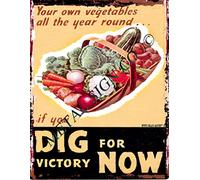 DIG FOR VICTORY (veg) WARTIME METAL SIGN RETRO VINTAGE STYLE LARGE 12X16in 30x40cm WW11 war wall art