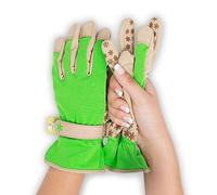 Dig It Handwear - Women's Nail and Fingertip Protector Gardening Gloves - XL - Green Tan