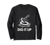 Dig It Up Rockhound Crystal Mining Graphic Long Sleeve T-Shirt