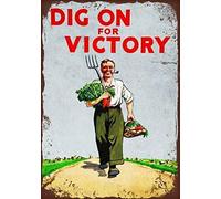 Dig On For Victory Safety Sign Outdoor Courtyard Decoration Sign 8X12 Inch