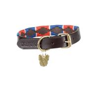 Digby and Fox Drover Polo Dog Collar Navy/Red - Extra Small