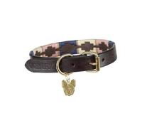 Digby and Fox Drover Polo Dog Collar Pink/Natural/Navy - Extra Extra Large