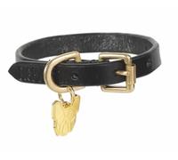 Shires Digby and Fox Flat Leather Dog Collar - L (44 - 52cm) · Black