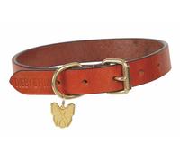 Digby and Fox Flat Leather Dog Collar Tan - Extra Small