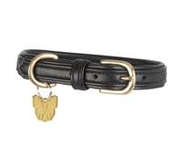 Padded Leather Dog Collar, Black XS