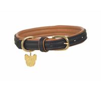 Digby and Fox Padded Leather Dog Collar Black - Large