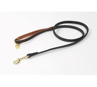 Digby and Fox Padded Leather Dog Lead Black - 1.2cm