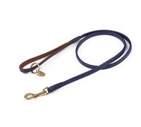 Digby and Fox Padded Leather Dog Lead Navy - 1.2 cm