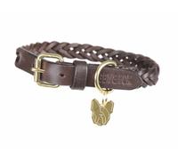 Shires Digby and Fox Plaited Dog Collar - Brown: Small