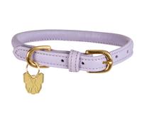Digby and Fox Rolled Leather Dog Collar Lilac - Small