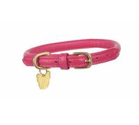 Digby and Fox Rolled Leather Dog Collar Pink - Small