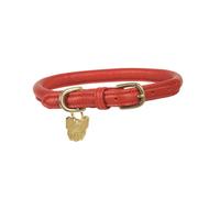 Shires Digby and Fox Rolled Leather Dog Collar - S (35 - 40cm) · Scarlett