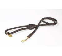 Digby and Fox Rolled Leather Dog Lead Brown - One Size