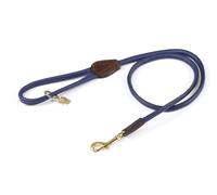 Digby and Fox Rolled Leather Dog Lead Navy - One Size