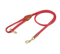 Digby and Fox Rolled Leather Dog Lead Scarlett - One Size