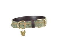 Digby and Fox Tweed Dog Collar Red/Yellow/Blue Check - Large