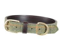 Digby & Fox Checked Leather Dog Collar Red/yellow/blue (Xxs)