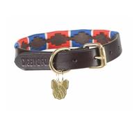 Digby and Fox Drover Polo Dog Collar Navy/Red - Small
