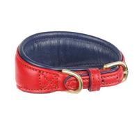 Digby & Fox - Greyhound Leather Padded Dog Collar (M - Neckline: 29 cm-34 cm) (Scarlet Red)