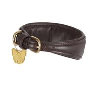 Digby & Fox Leather Padded Greyhound Dog Collar Brown (S - Neckline: 25Cm-28Cm)