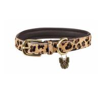 Digby & Fox Leopard Print Cow Hair Leather Dog Collar Brown/black (Xxl - Neckline: 56Cm-64Cm)