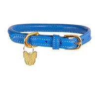 Digby and Fox Rolled Leather Dog Collar Royal - Medium