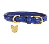 Digby & Fox Rolled Leather Dog Collar (X-Small, Navy)