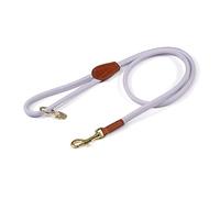 Digby and Fox Rolled Leather Dog Lead Lilac - One Size