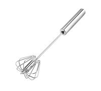 Digead Stainless Steel Egg Whisk, Hand Push Rotary Whisk Blender, Versatile Milk Frother, Hand Push Mixer Stirrer for Blending, Whisking, Beating & Stirring (12in)