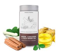 Digestive and Immunity herbal Tea-Flavour: Ginger, Cinnamon & Tulsi, 25 tea bags- Luxurious Packaging for Gifting & Personal Use Premium STGFOP Grade Green Tea eco-friendly Box