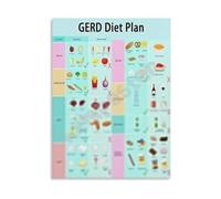 Digestive Health Educational Canvas Wall Art GERD Diet Plan Poster for Clinic Decor and Home Living Room(Framed,16x24inch(40x60cm))