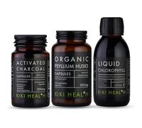 Digestive Support Blend - Liquid Chlorophyll 125ml, Activated Charcoal, Psyllium Husks - Gut Cleanse & Digestive Support Bundle for Natural Detox, Bloating Relief & Daily Wellness