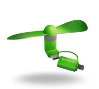 DIGETEK Mini Travel Fan for Smartphone - USB-C & Lightning Cooling Fan, Pocket-Sized, Ultra-Quiet, Compatible with iPhone, Samsung & More (Green)