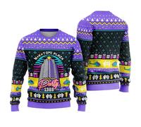 DIGForest Christmas Party 1988 Ugly Sweaters for Women - Machine Plaza Holiday Christmas Sweater Men, Party Ugly Sweater 2, 3XL