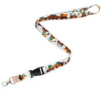 Digger Construction Lanyard - Fun Excavator, Dump Truck & Tractor Design - 57cm Premium Polyester Neck Strap with Metal Swivel Hook & Quick Release Buckle - Builder, Engineer & Kids Gift