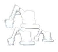 Digger JCB Excavator Shape Cookie Cutter Dough Biscuit Pastry Fondant Sharp Stencil Vehicle Builder Truck (Set of 3)
