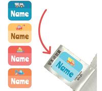Digger Washable Stick on Clothing Name Labels - No-Iron Stickers for School Children, Care Homes, Nursery (32 Labels)