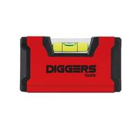 Diggers Compact Box Level • Aluminium Profile with Shock-Absorbing End Caps • 100 mm Length • Easy Access for Tight Spaces