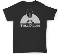 Diggin in The Crates Vinyl Record Vintage Rare Madlib ALC Daringer T-Shirt Mens Black Tees Unisex Shirt(XX-Large)