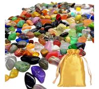 Digging Gemstones for Children, 200 g Natural Colourful Gemstones for Treasure Hunting and Collecting, 8-15 mm Size, with Practical Fabric Bag, Ideal for Children's Birthdays and Learning Activities
