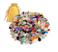 Digging Gemstones for Children, 200 g Natural Colourful Gemstones for Treasure Hunting and Collecting, 8-15 mm Size, with Practical Fabric Bag, Ideal for Children's Birthdays and Learning Activities