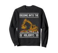 Digging into the holidays, Excavator christmas lights Sweatshirt