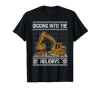 Digging into the Holidays, Excavator Christmas Lights T-Shirt