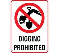 Digging Prohibited For Business 8"X12" Rust Free Aluminum Uv Printed,4 Pre-Drilled Holes.Durable/Weatherproof