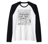 Digging Up The Past - Archaeology & History Lover Raglan Baseball Tee