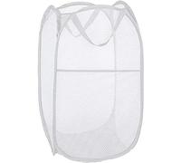 Diggoour 75L Deluxe Strong Mesh Pop up Laundry Hamper Basket with Side Pocket for Laundry Room, Bathroom, Kids Room, College Dorm or Travel(White, 36x36x60cm)