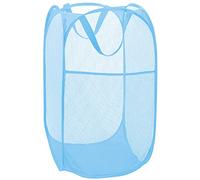 Diggoour 75L Deluxe Strong Mesh Pop up Laundry Hamper Basket with Side Pocket for Laundry Room, Bathroom, Kids Room, College Dorm or Travel(Light Blue, 36x36x60cm)